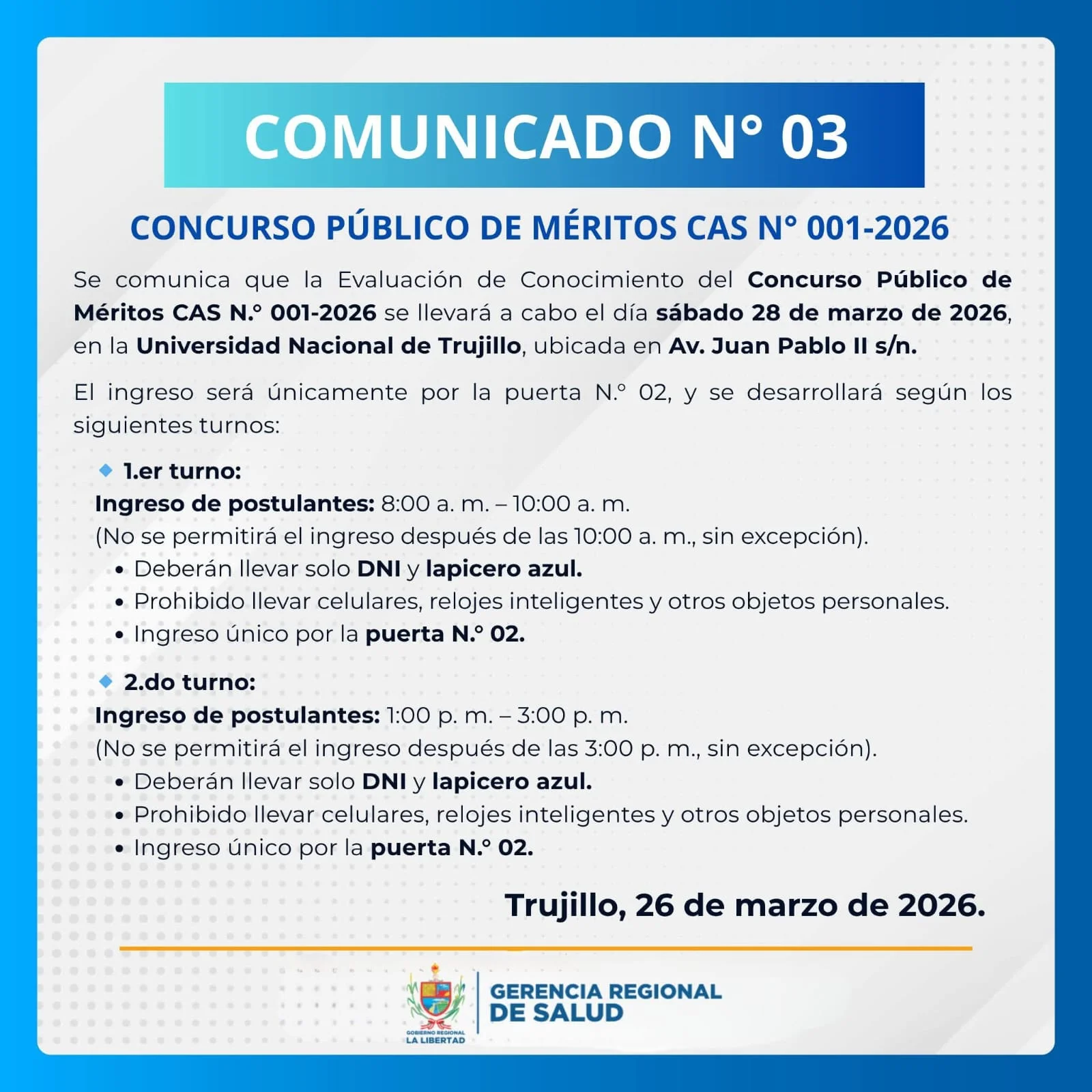 Comunicado SERUMS 2026