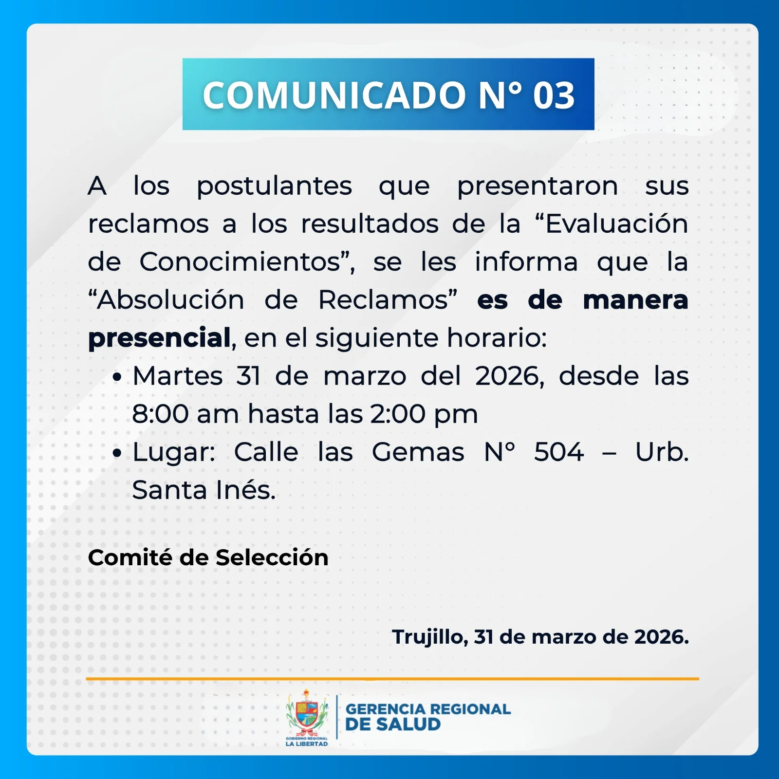 Comunicado SERUMS 2026