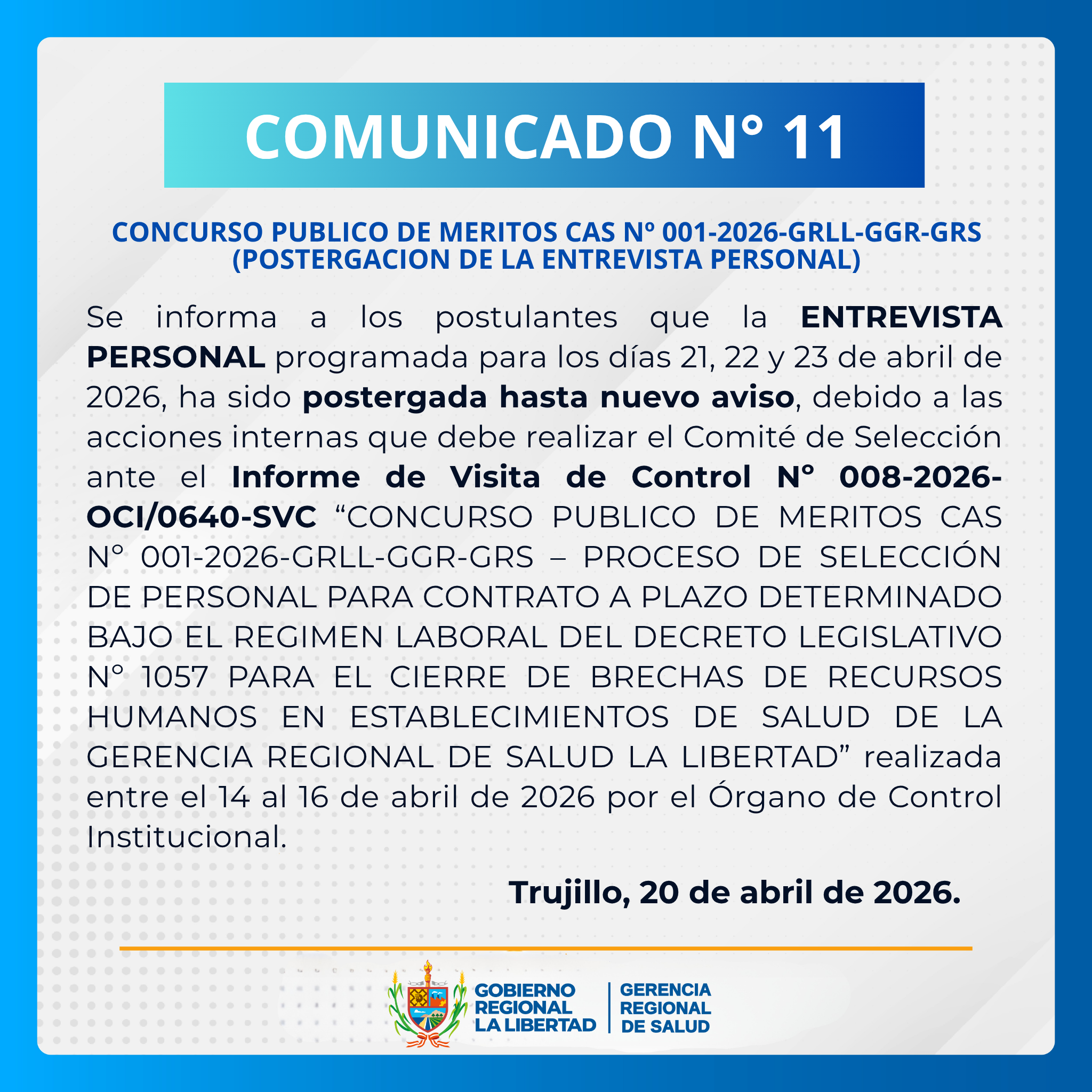 Comunicado SERUMS 2026